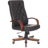 Кресло Бюрократ T-9928WALNUT/ECO (экокожа черная)